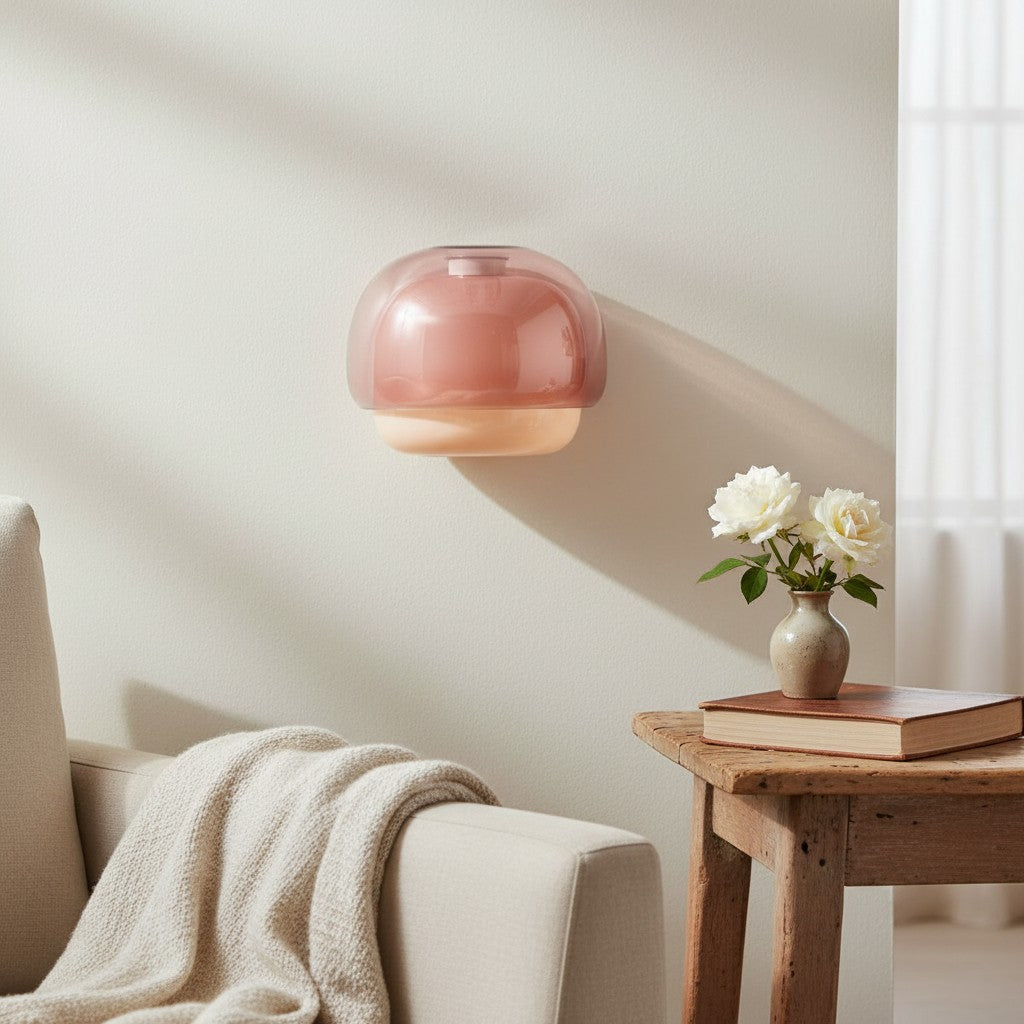 Vintage Bauhaus Glass Wall Lamp for Bedroom Hallway
