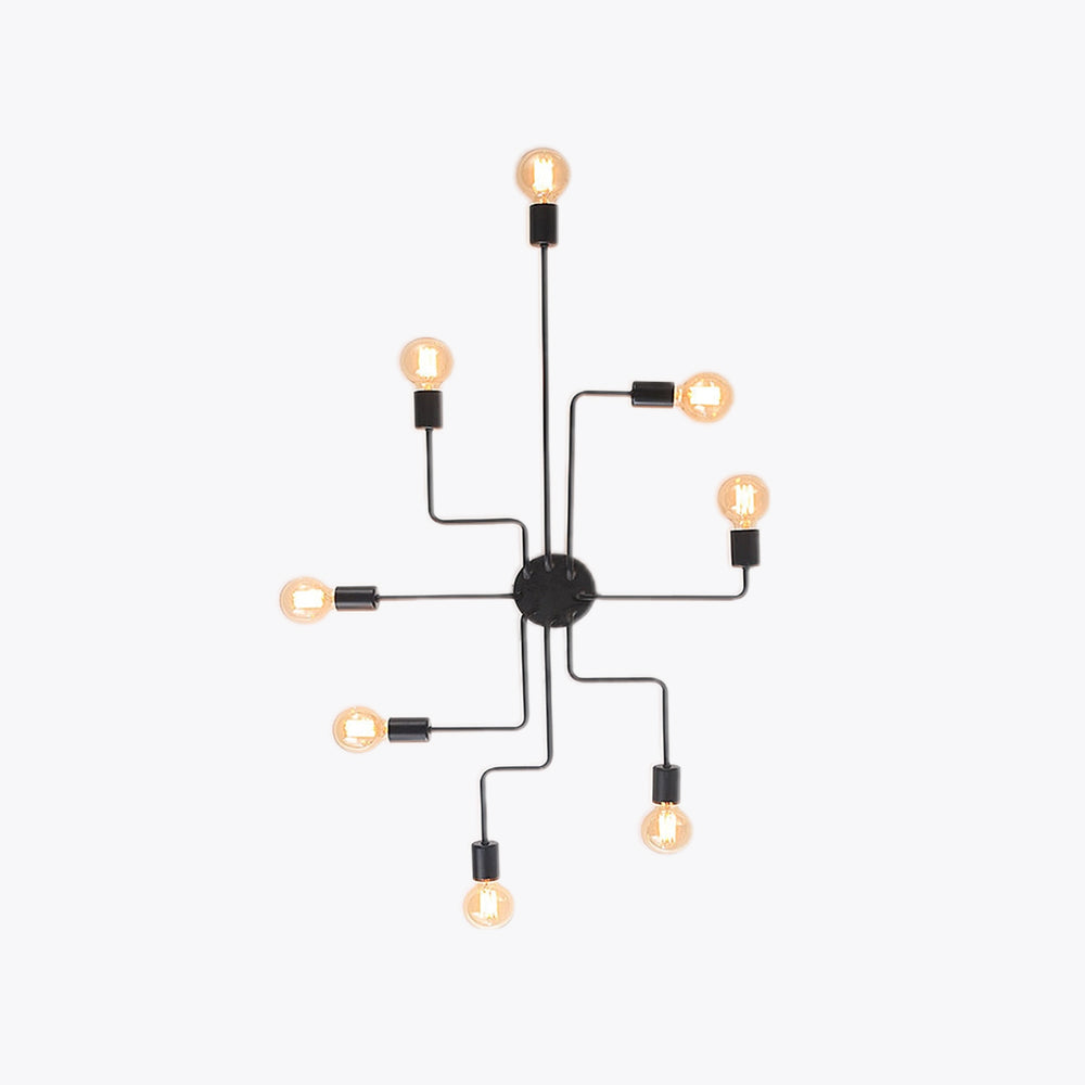 Industrial Black Ceiling Light Modern Multi Arm Sputnik Lamp