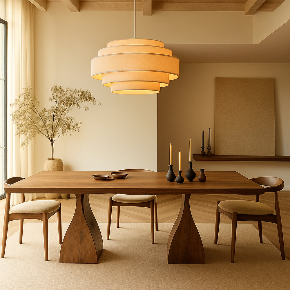 Wabi-Sabi Tiered Fabric Pendant Lamp