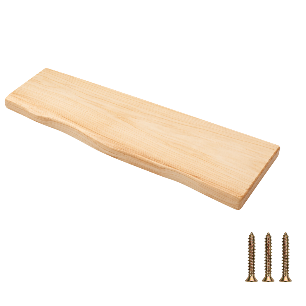 Acacia Wood Wall Shelf with Industrial Design
