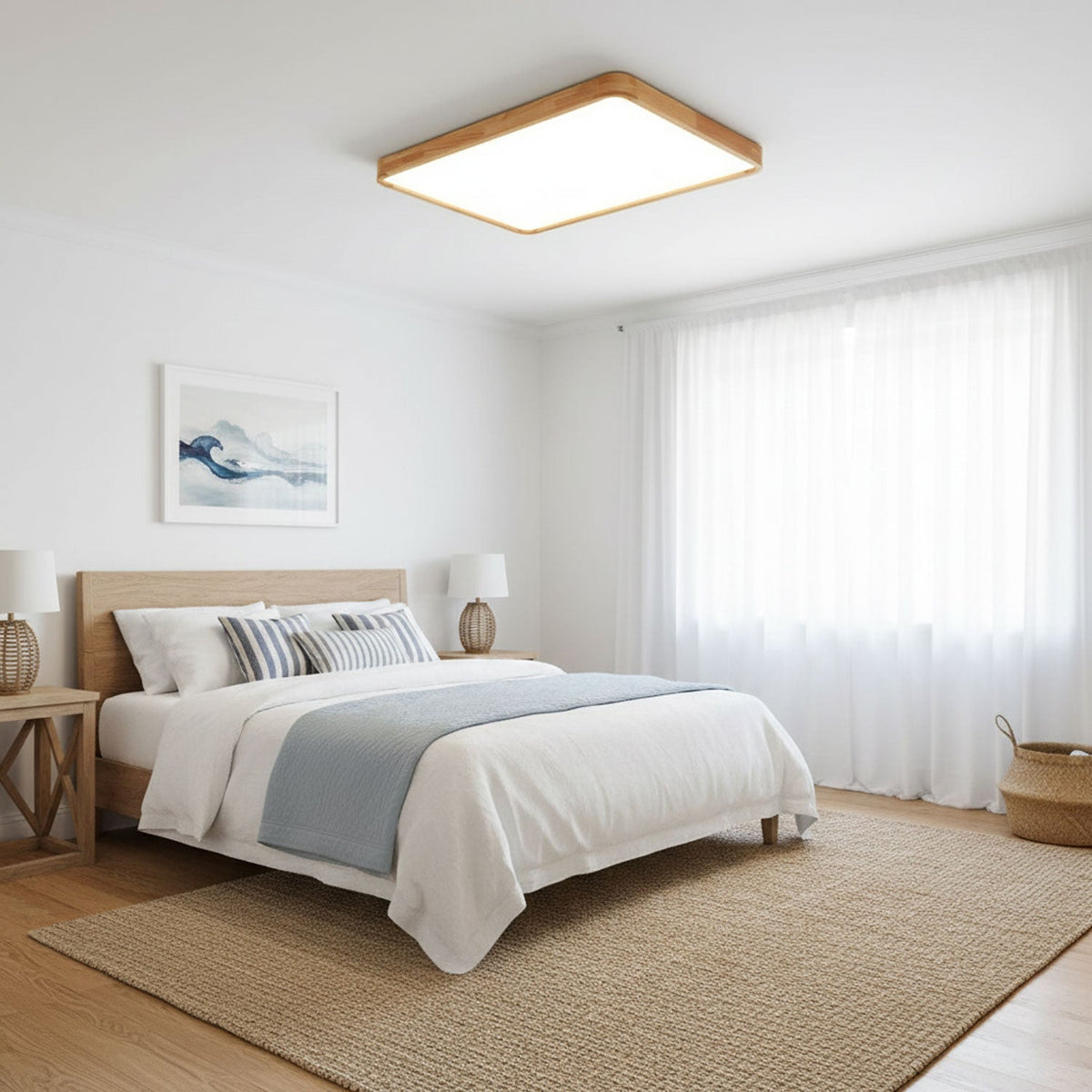 Wooden Geometric LED Ceiling Light