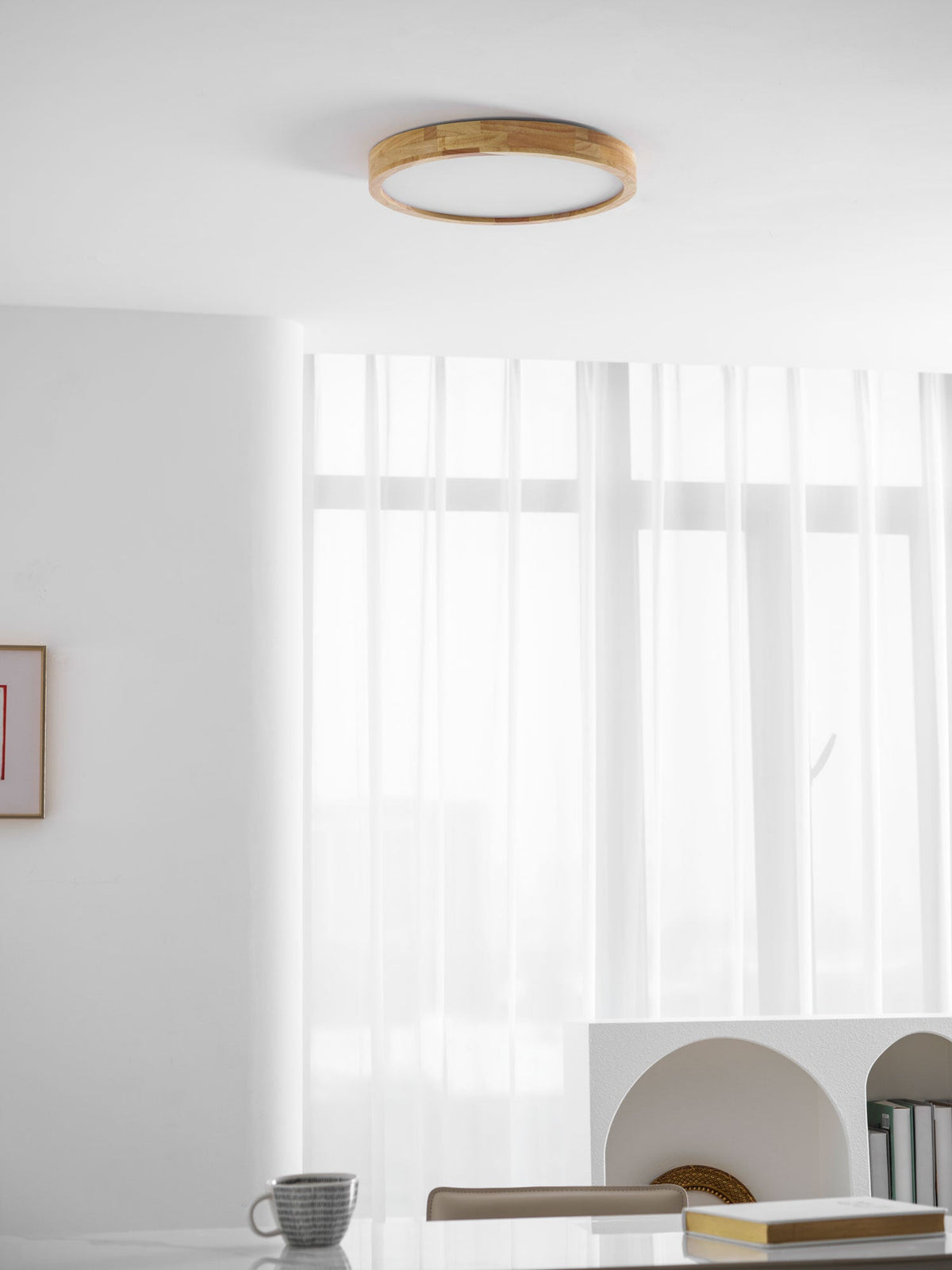 Wooden Geometric LED Ceiling Light