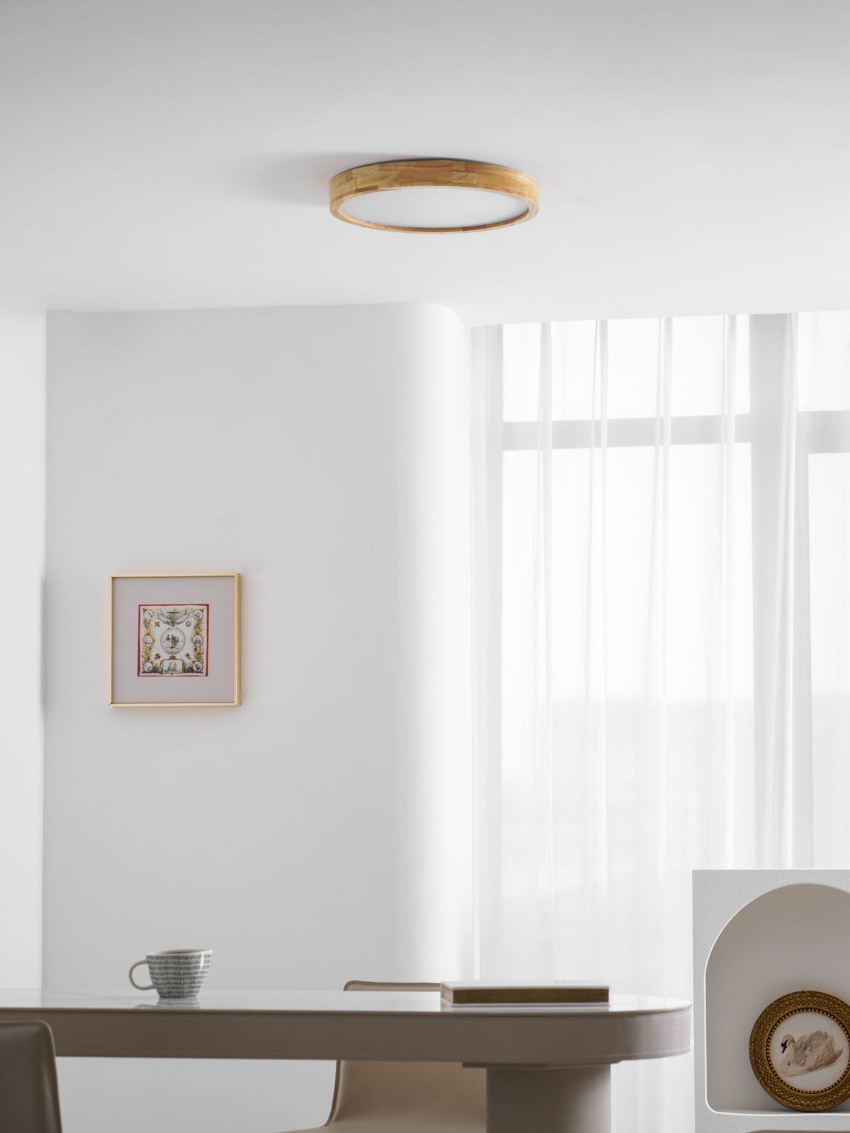 Wooden Geometric LED Ceiling Light
