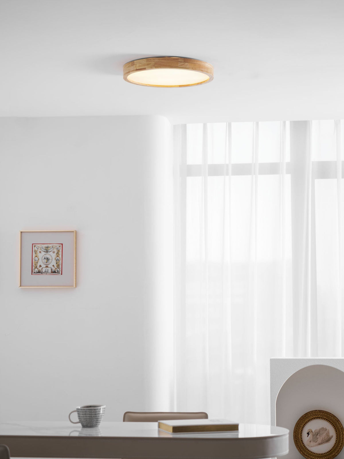 Wooden Geometric LED Ceiling Light