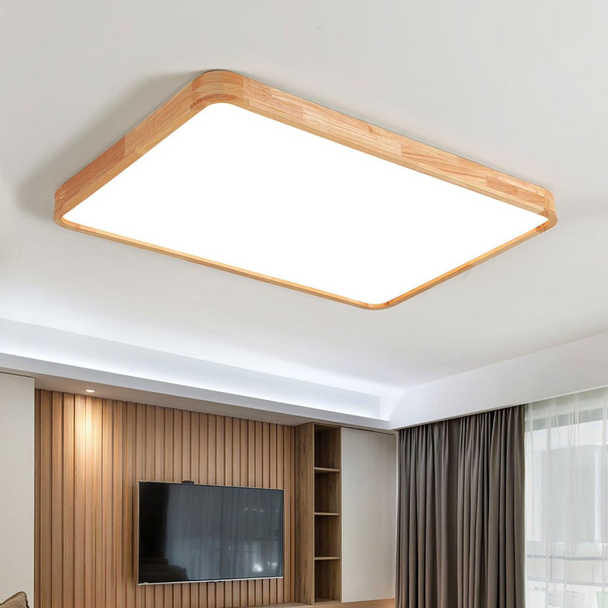 Wooden Geometric LED Ceiling Light