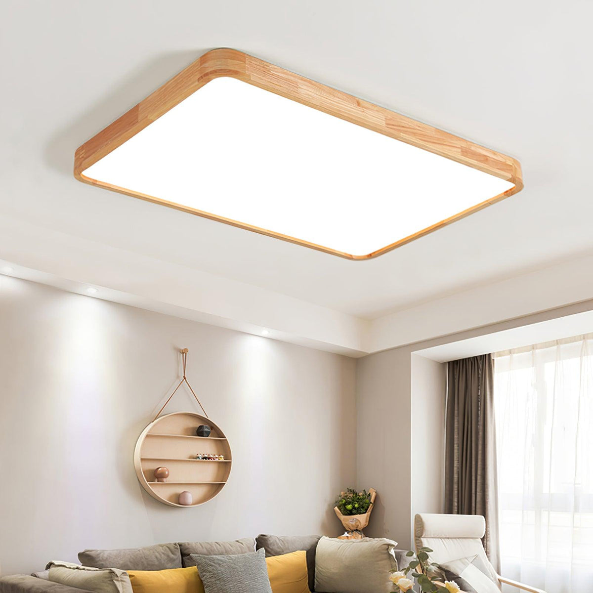Wooden Geometric LED Ceiling Light