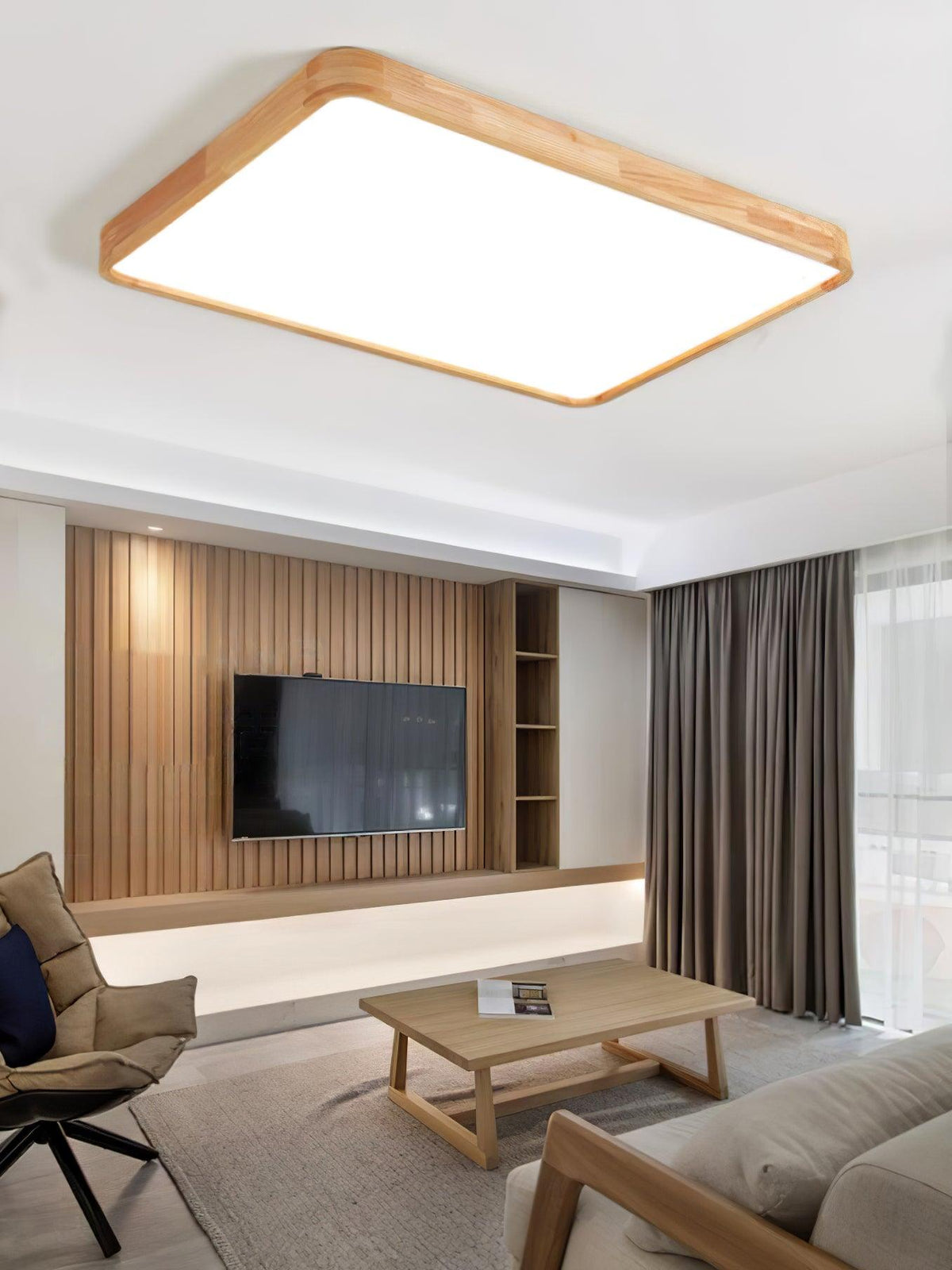 Wooden Geometric LED Ceiling Light