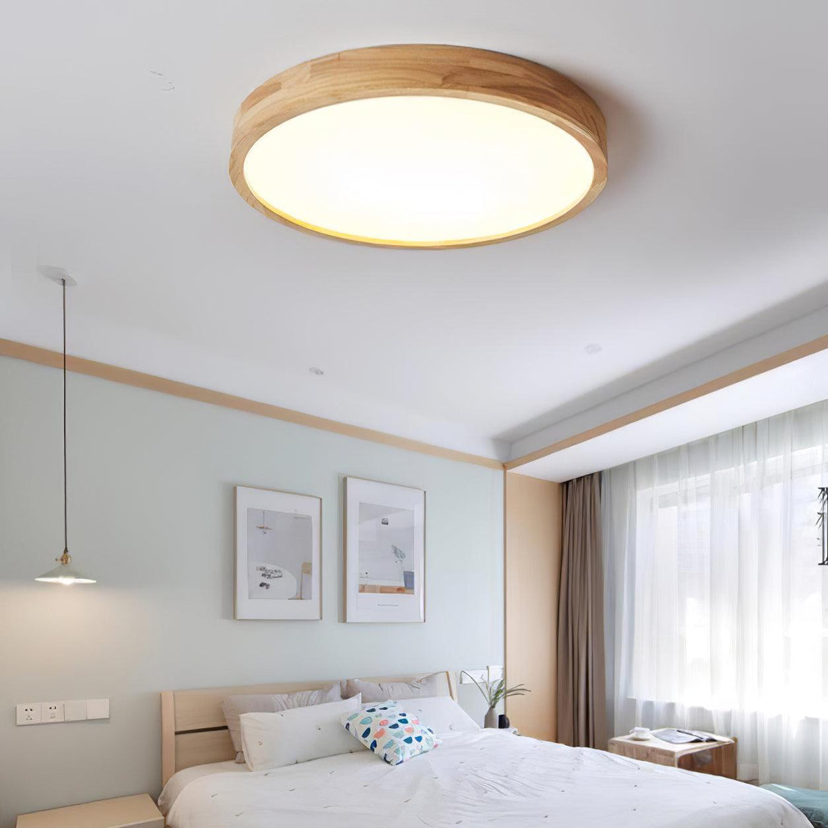 Wooden Geometric LED Ceiling Light