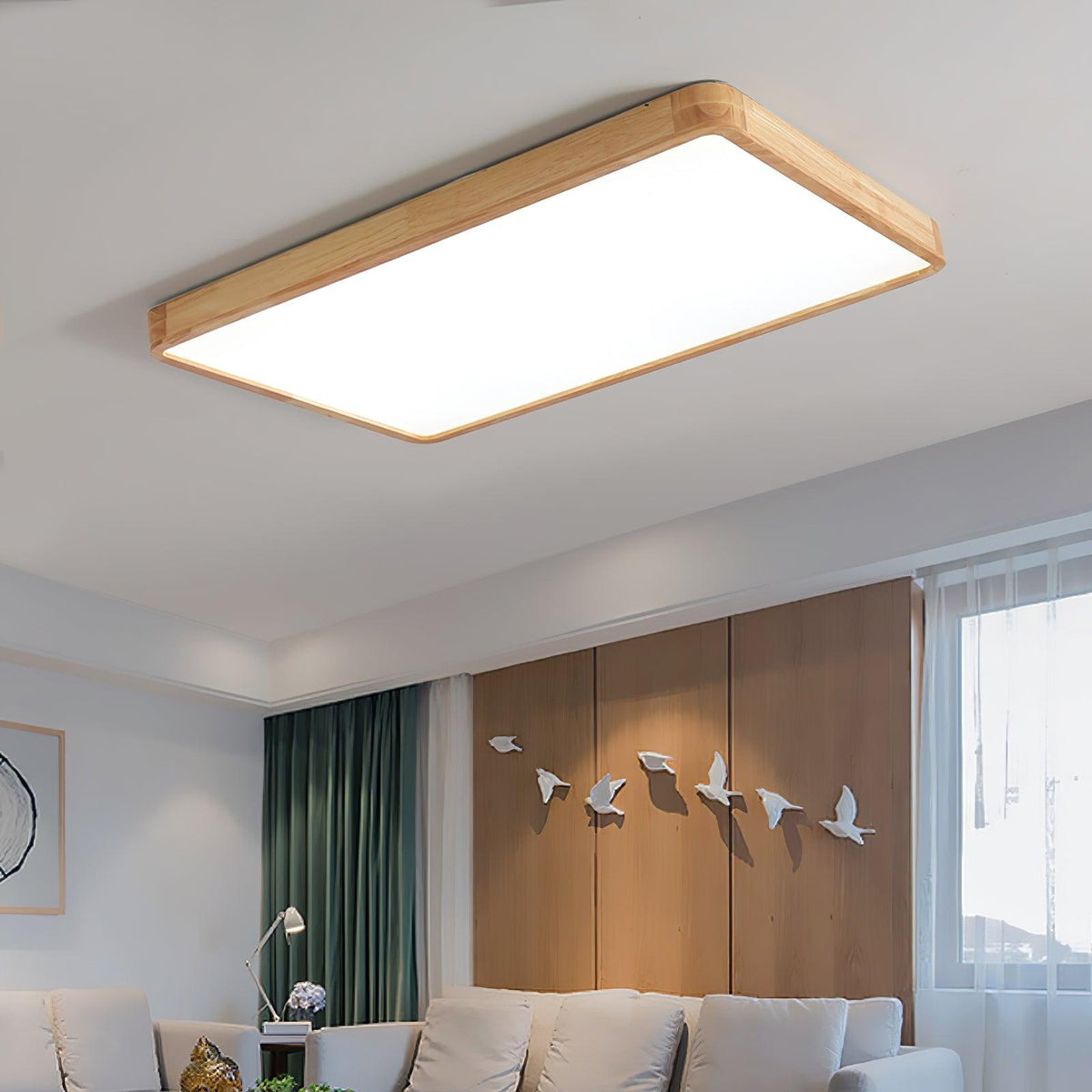 Wooden Geometric LED Ceiling Light