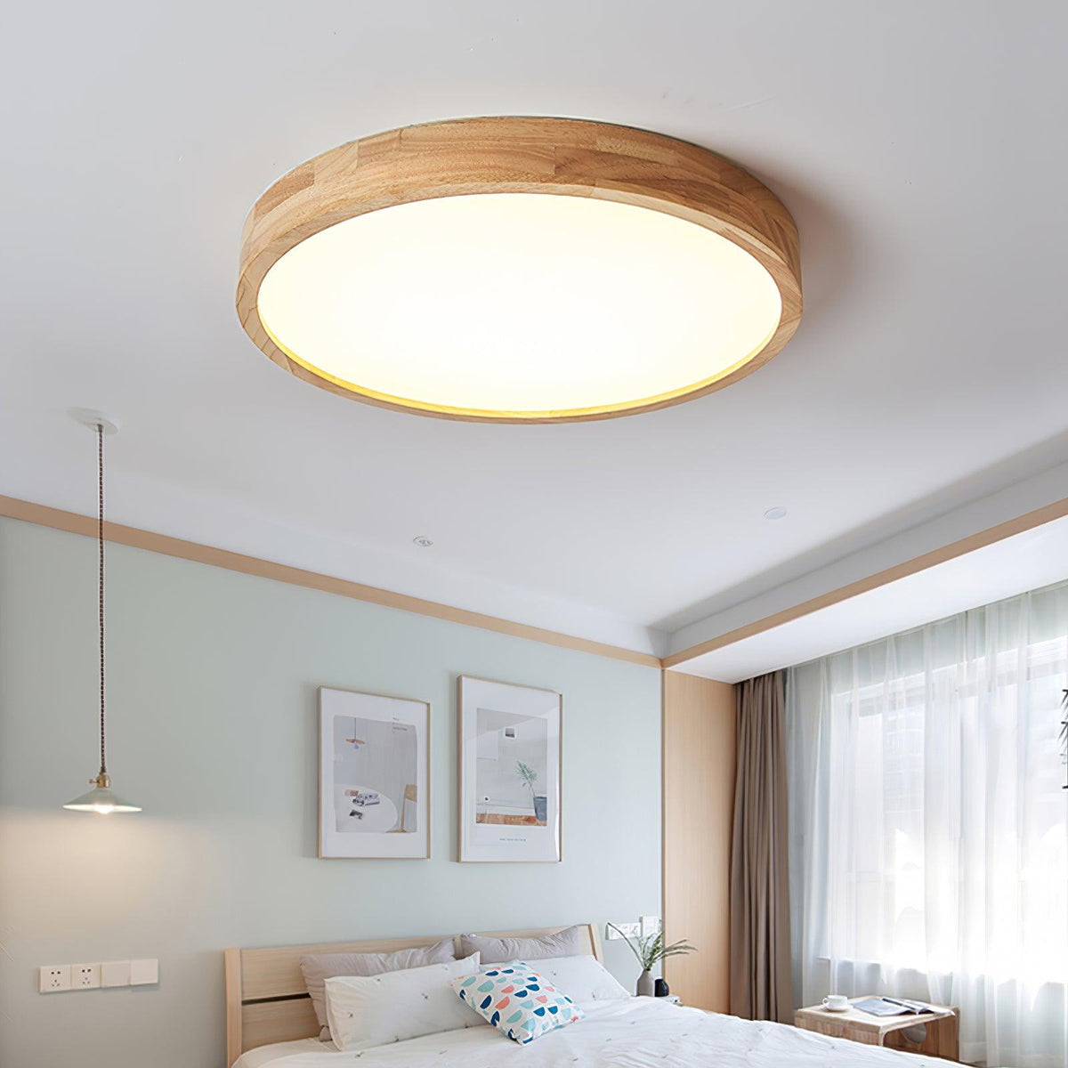 Wooden Geometric LED Ceiling Light