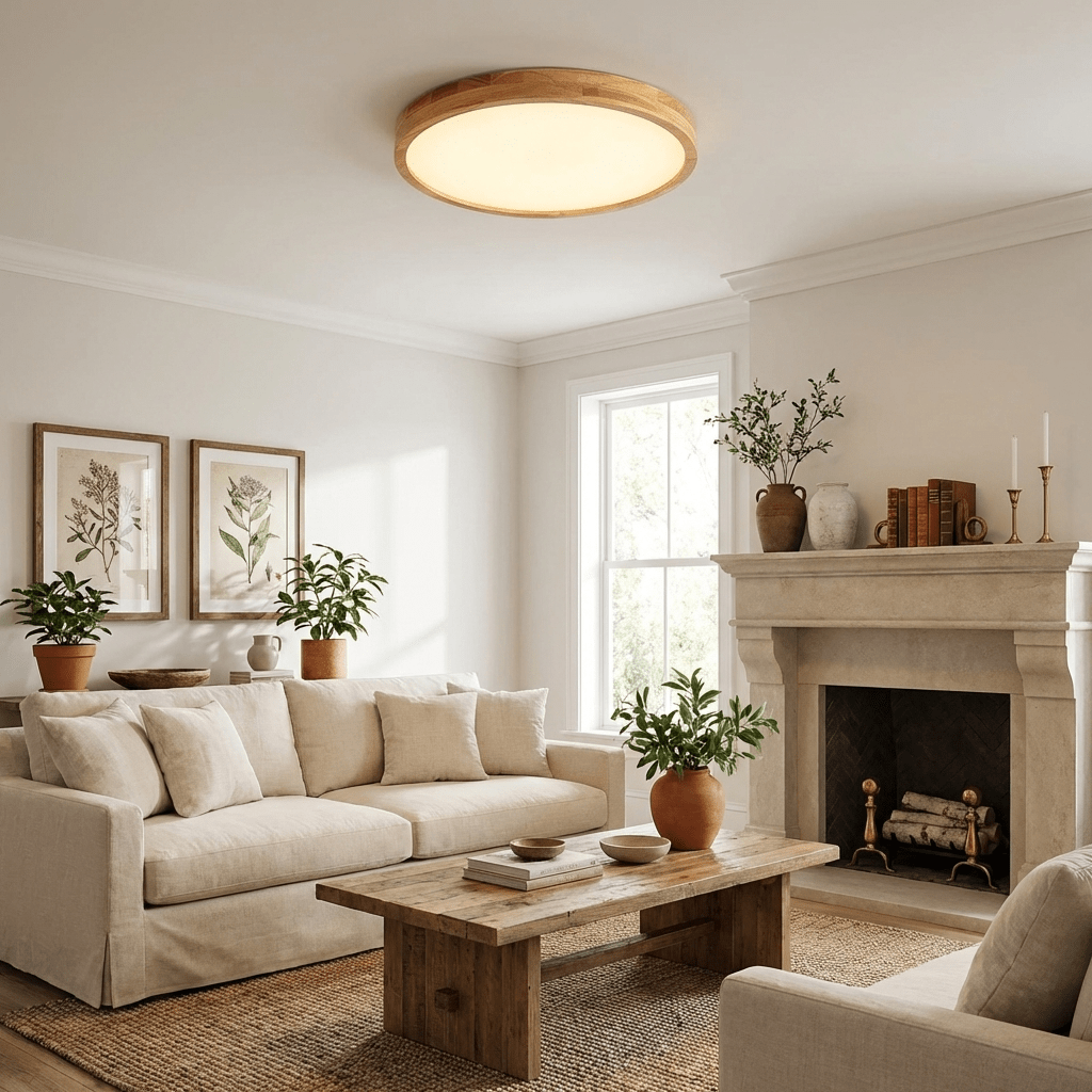 Wooden Geometric LED Ceiling Light