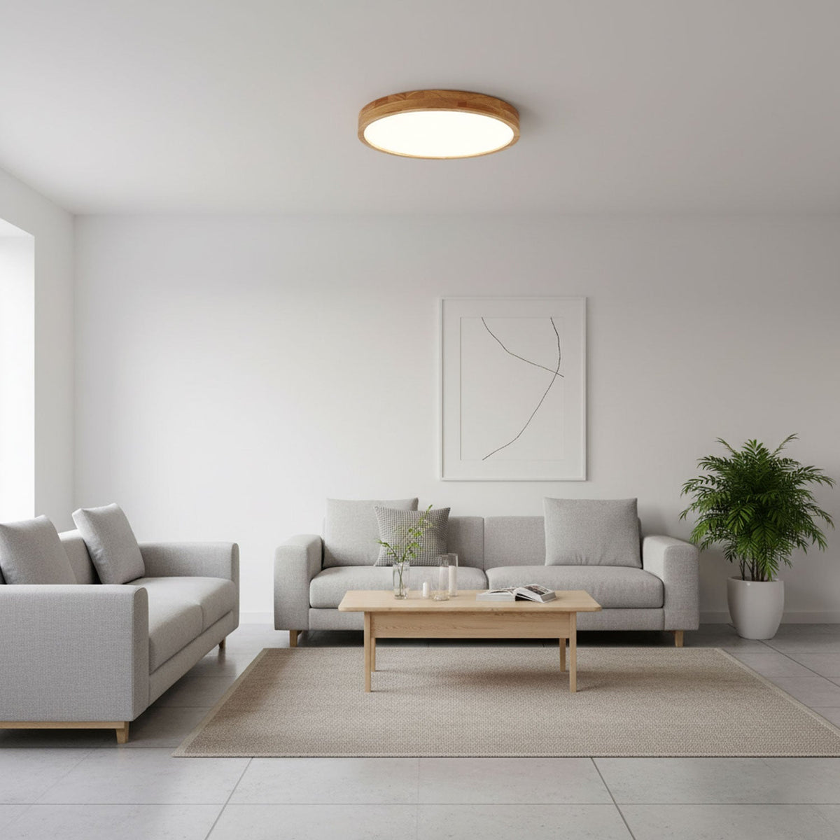 Wooden Geometric LED Ceiling Light