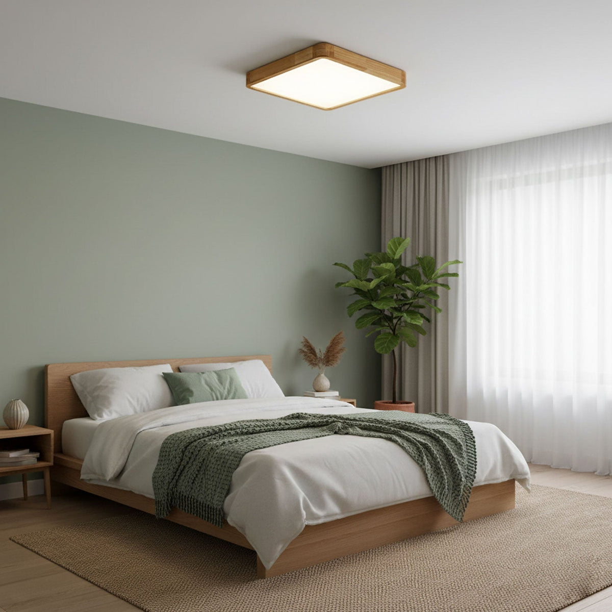 Wooden Geometric LED Ceiling Light