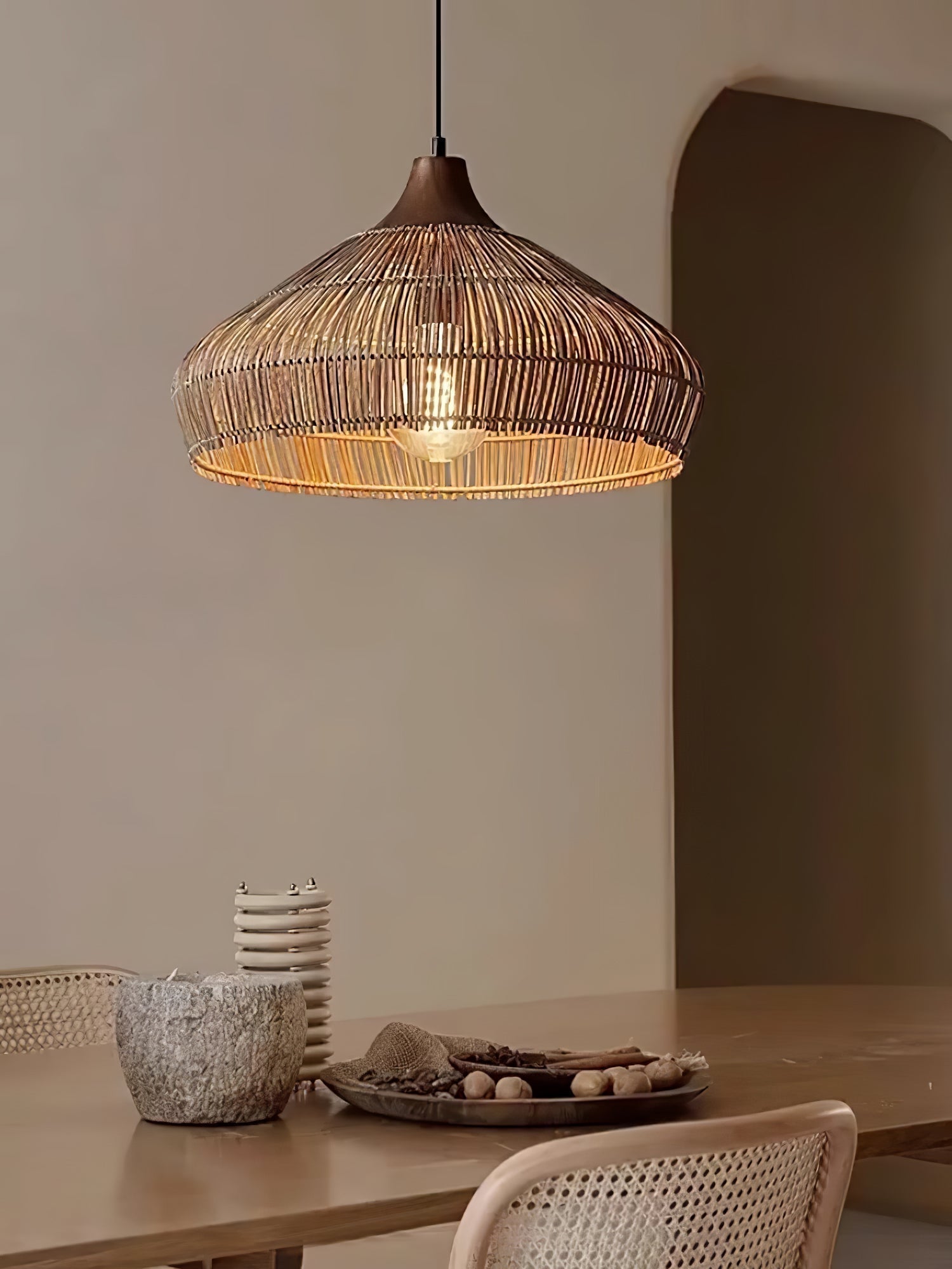 Woven Rattan Pendant Light