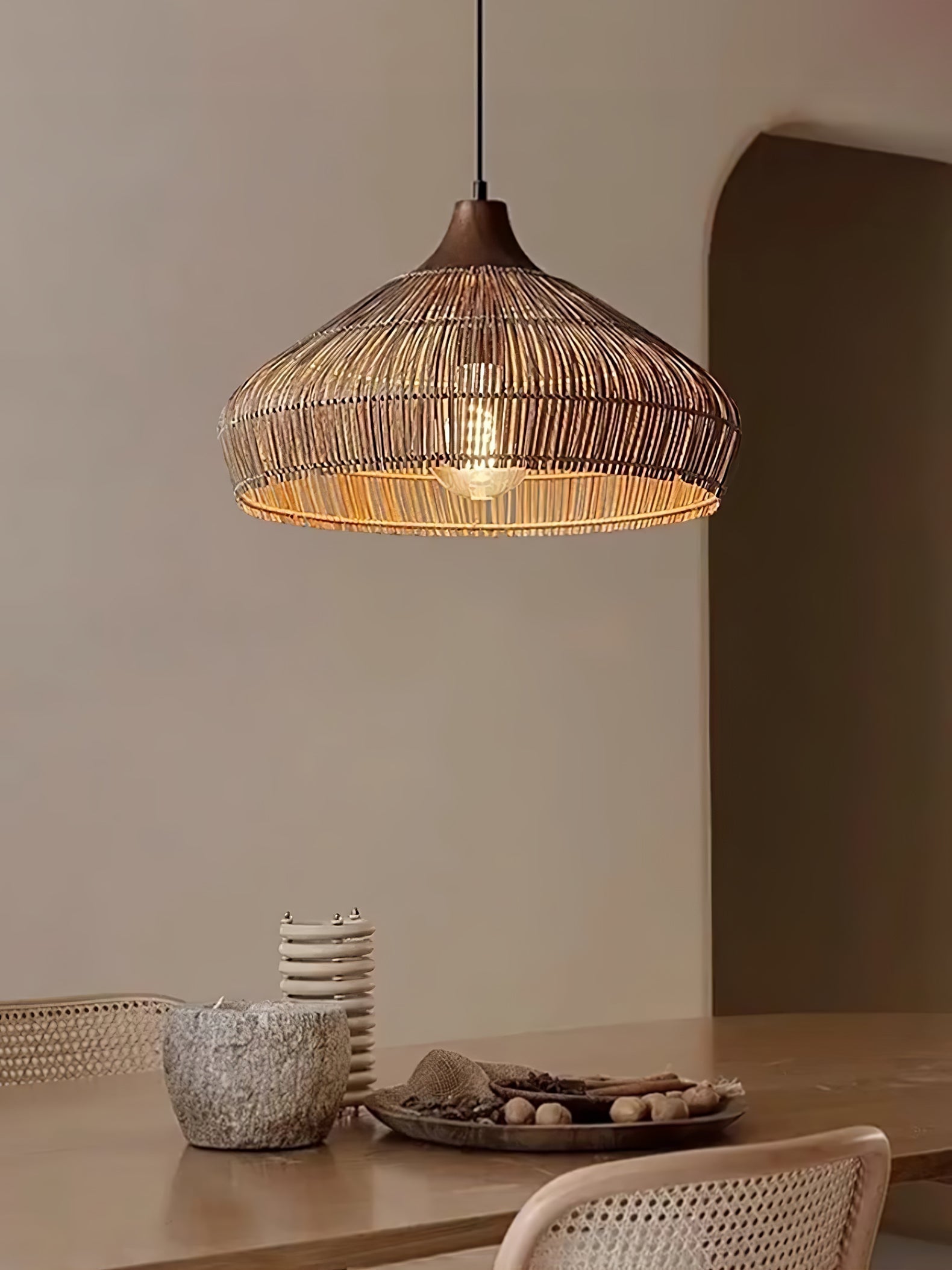 Woven Rattan Pendant Light