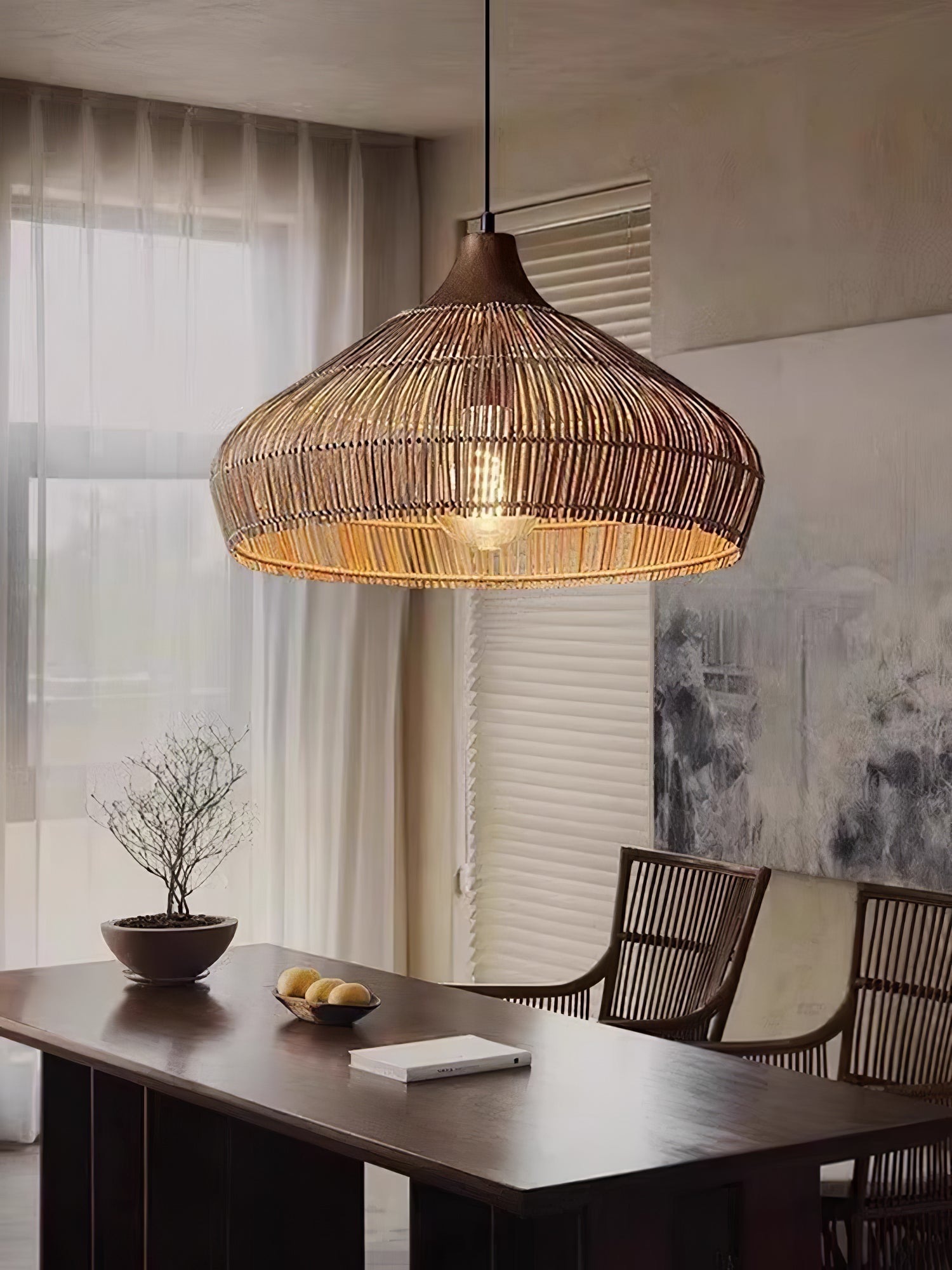 Woven Rattan Pendant Light