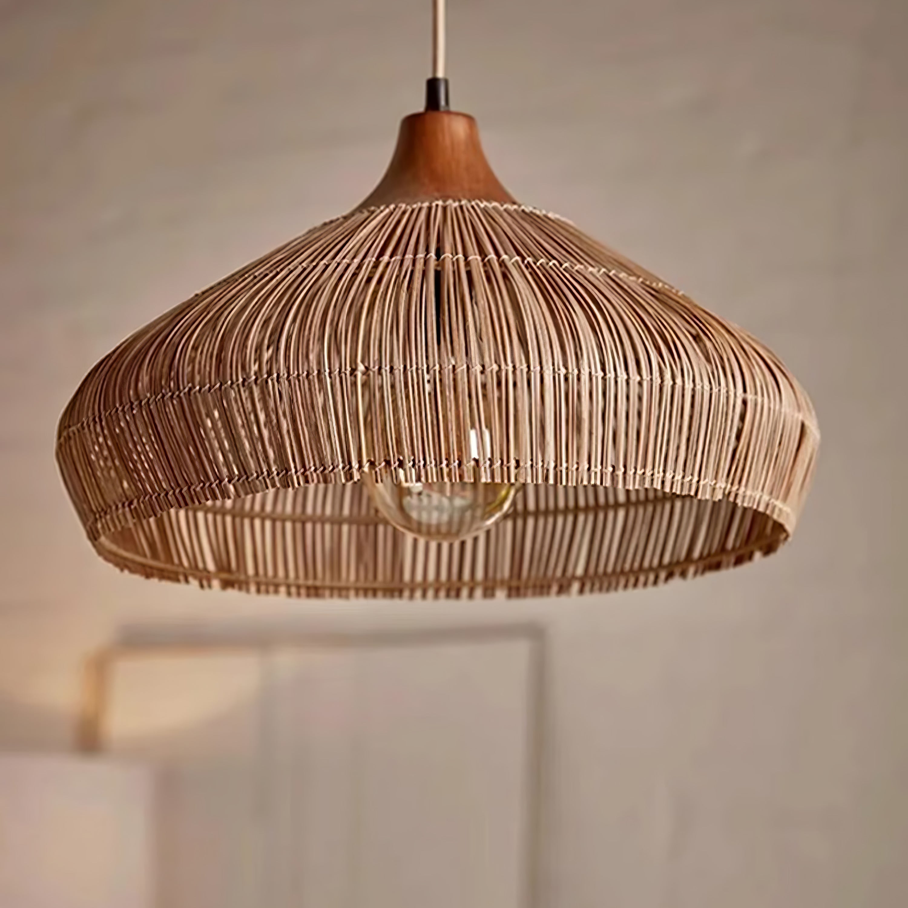 Woven Rattan Pendant Light