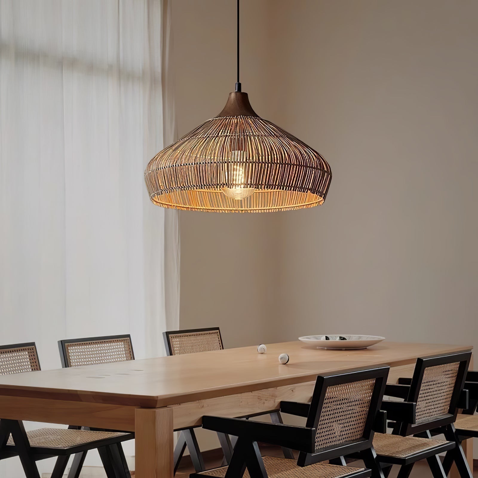 Woven Rattan Pendant Light