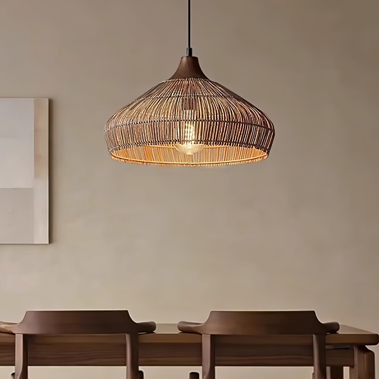 Woven Rattan Pendant Light