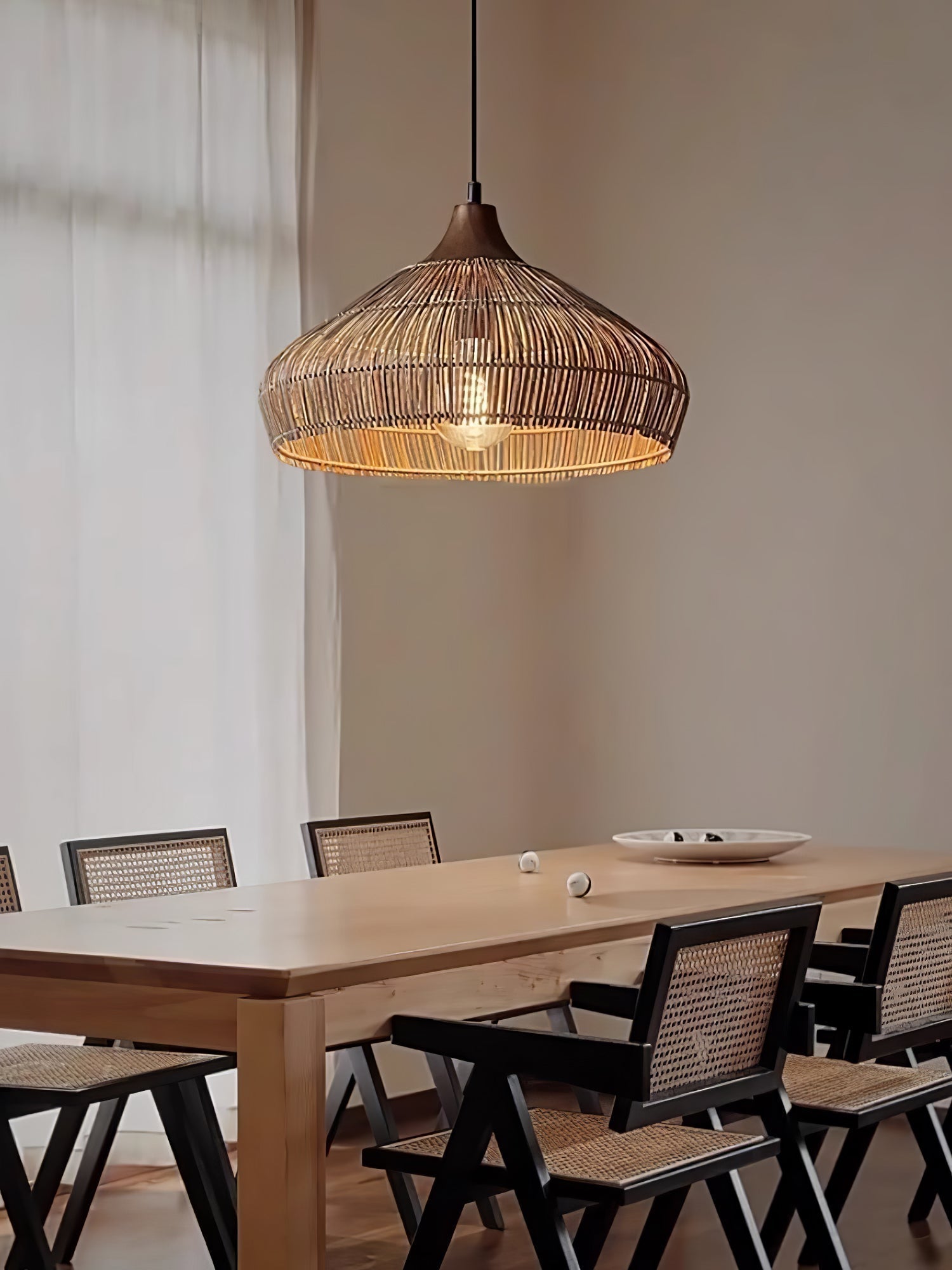 Woven Rattan Pendant Light