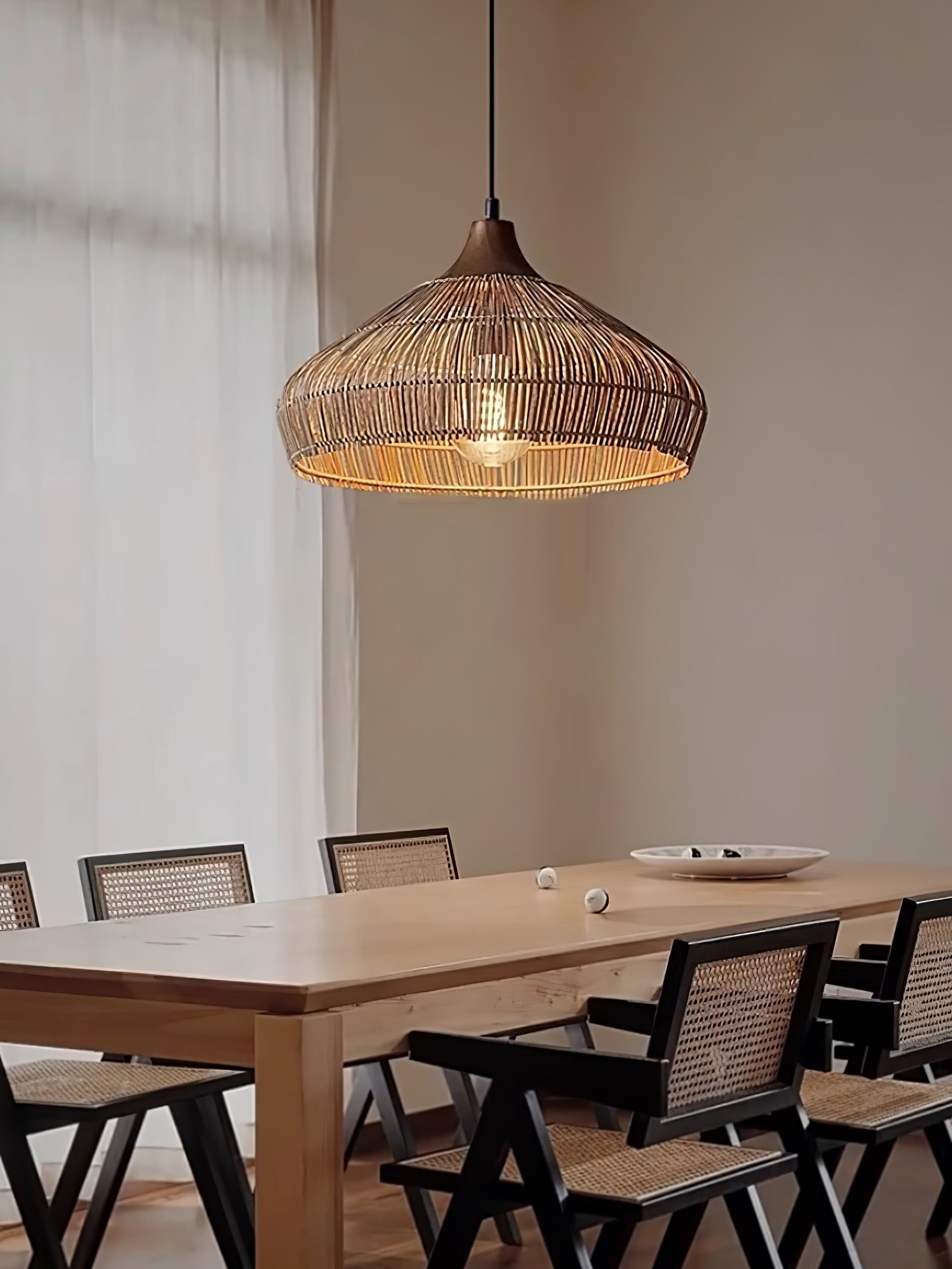 Woven Rattan Pendant Light