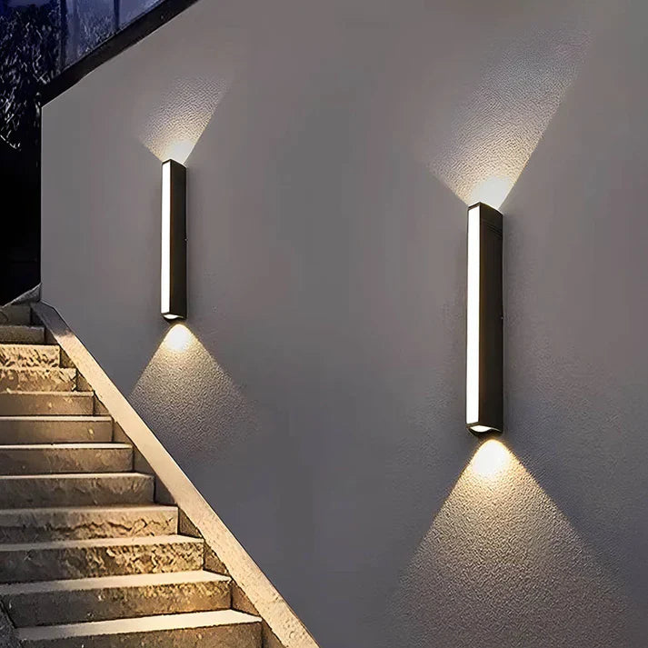 Modern Dual-Beam Outdoor Wall Light for Exterior Pathways