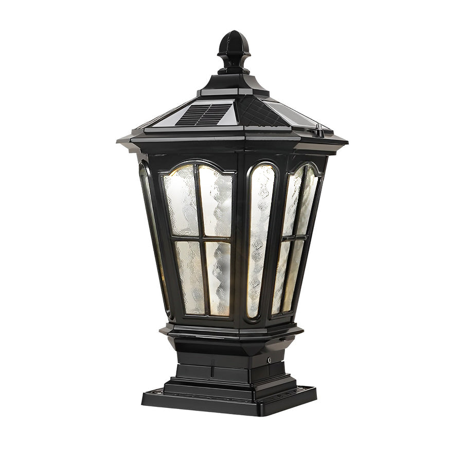 Solar Outdoor Post Light with Classic Lantern Design