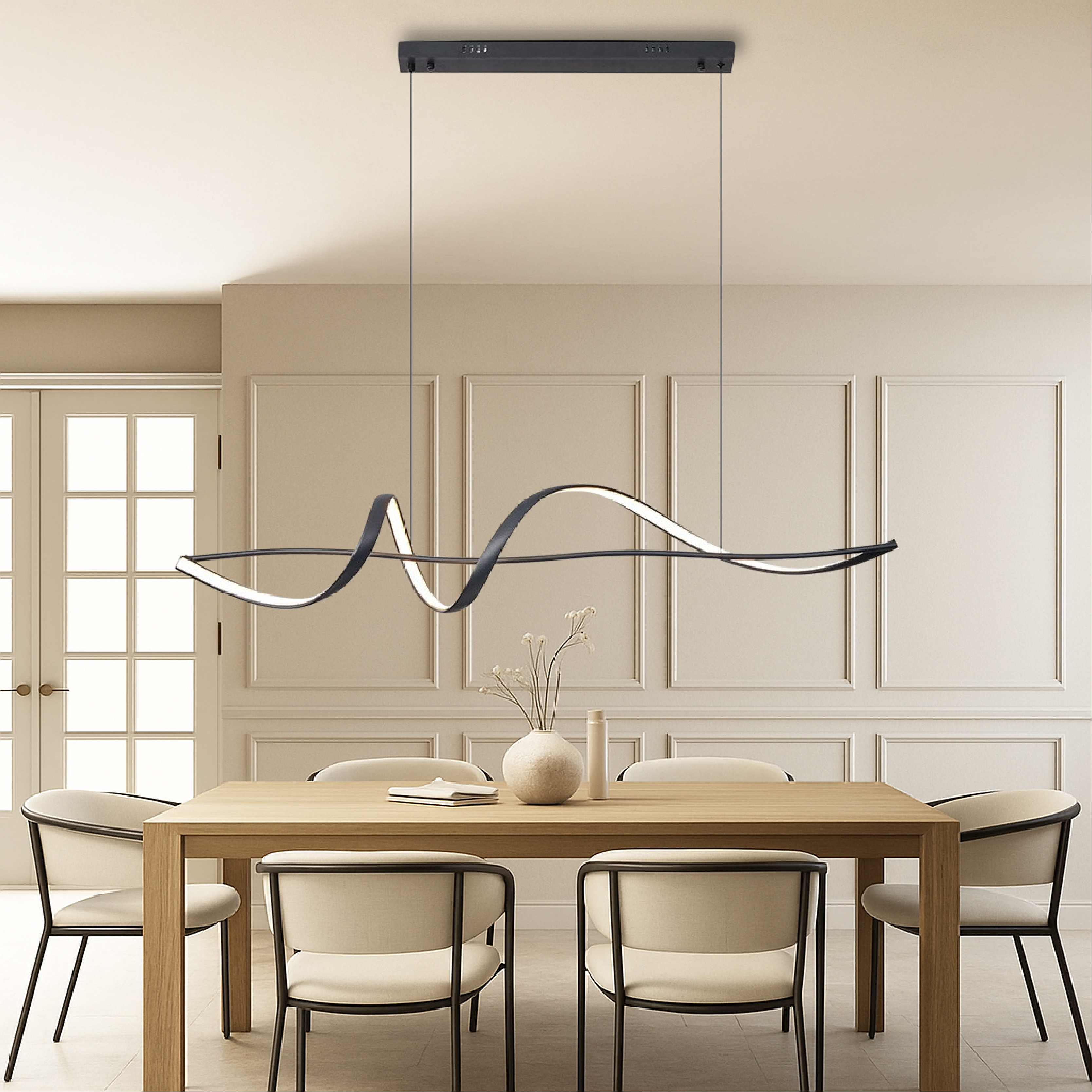 Modern Wave LED Pendant Light