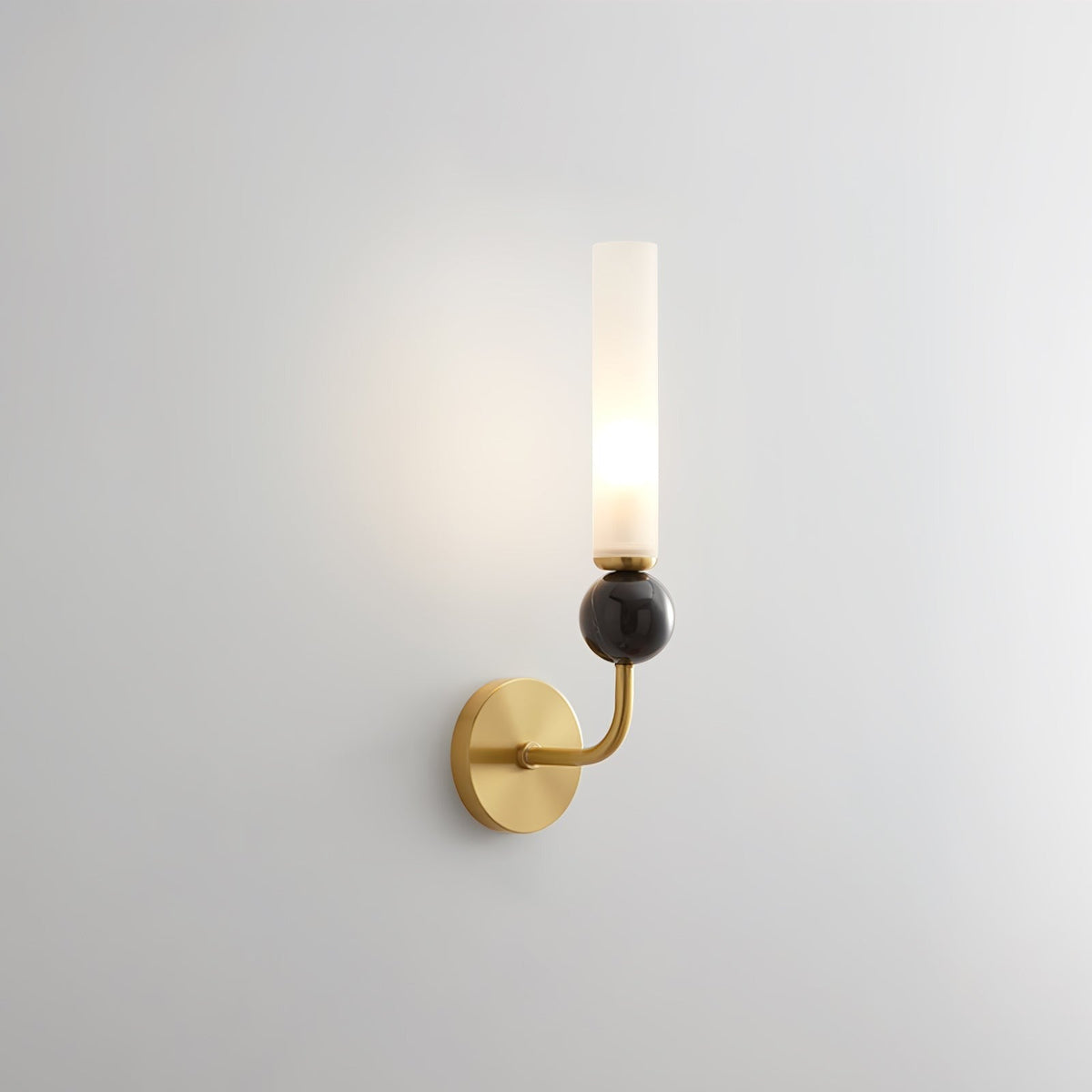 Applique murale moderne en marbre avec cadre en laiton massif