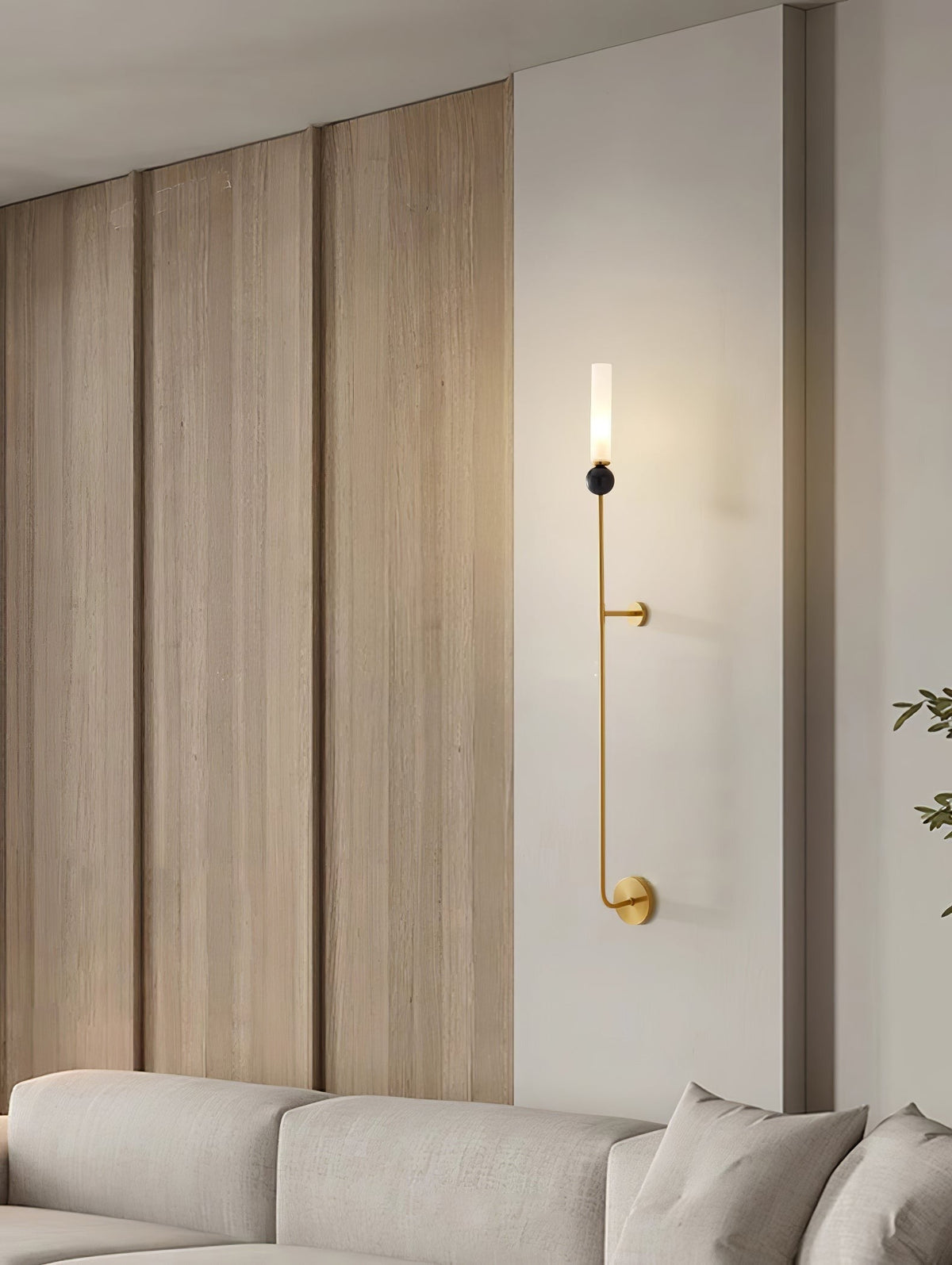 Applique murale moderne en marbre avec cadre en laiton massif