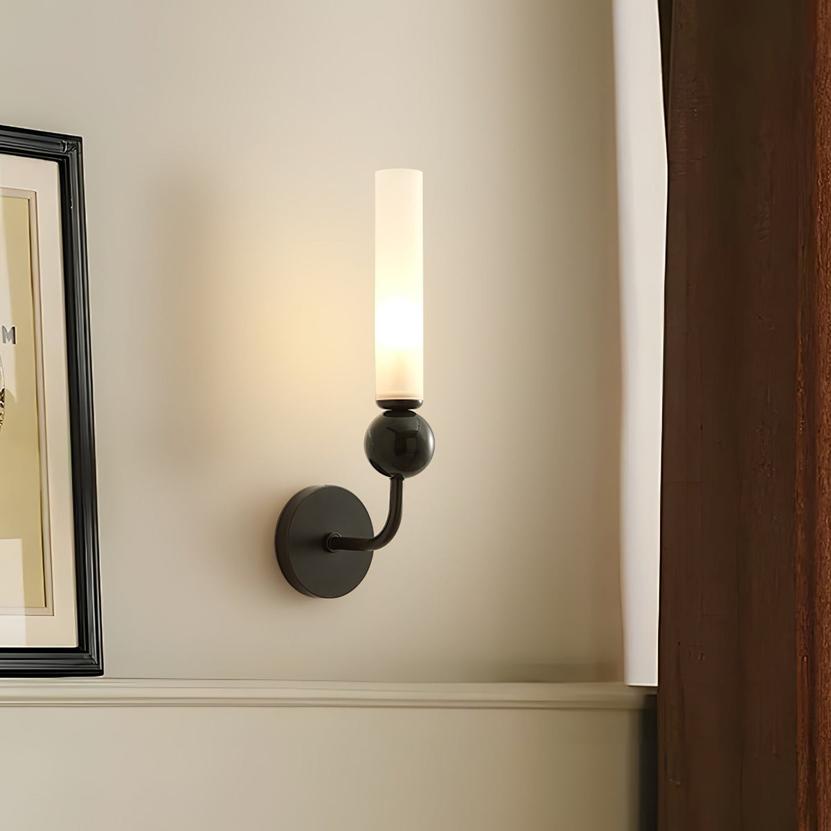 Applique murale moderne en marbre avec cadre en laiton massif