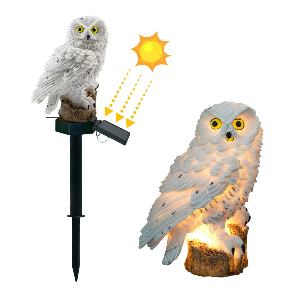 Solar Owl Shaped Plastic Garden Stake Light with Warm LED