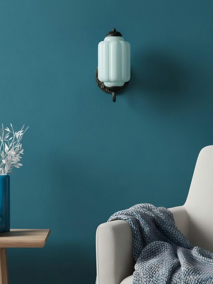 Vintage Milk Glass Wall Sconce Light