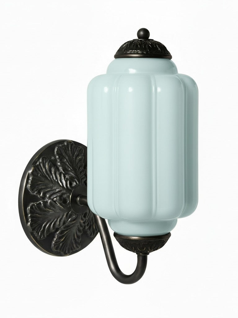 Vintage Milk Glass Wall Sconce Light