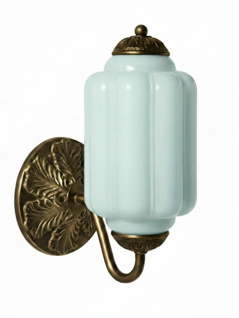 Vintage Milk Glass Wall Sconce Light