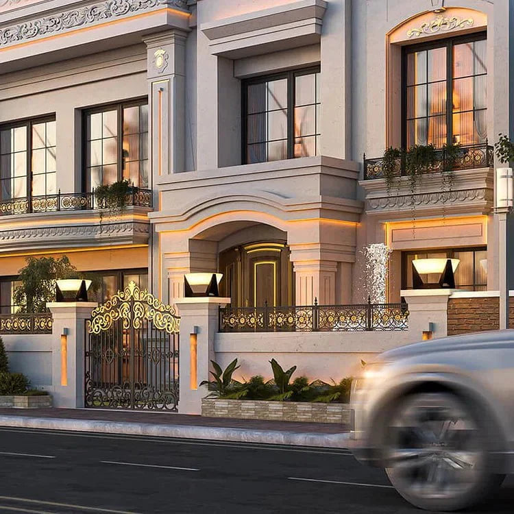 Black Solar Garden Lamp with Square Housing and White Top