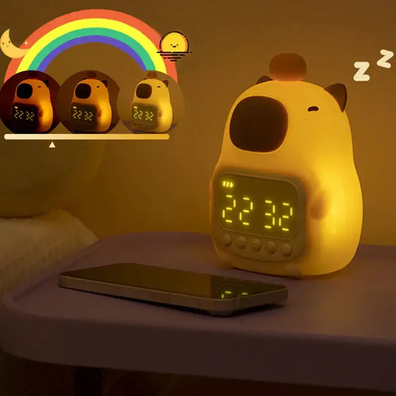 Capybara Digital Alarm Clock with LED Display
