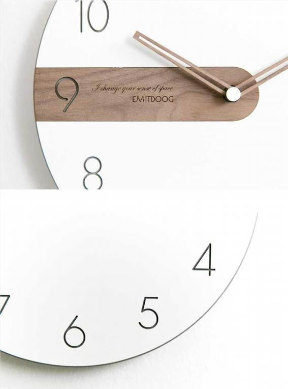 Classic Scandinavian Wall Clock With Wood Accent