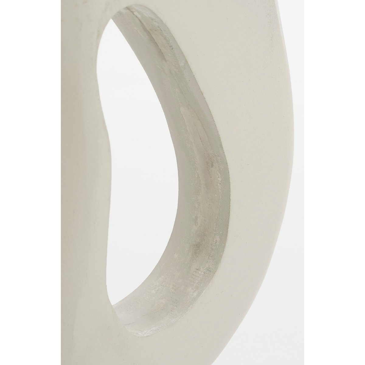 White Abstract Mangowood Table Ornament With Base
