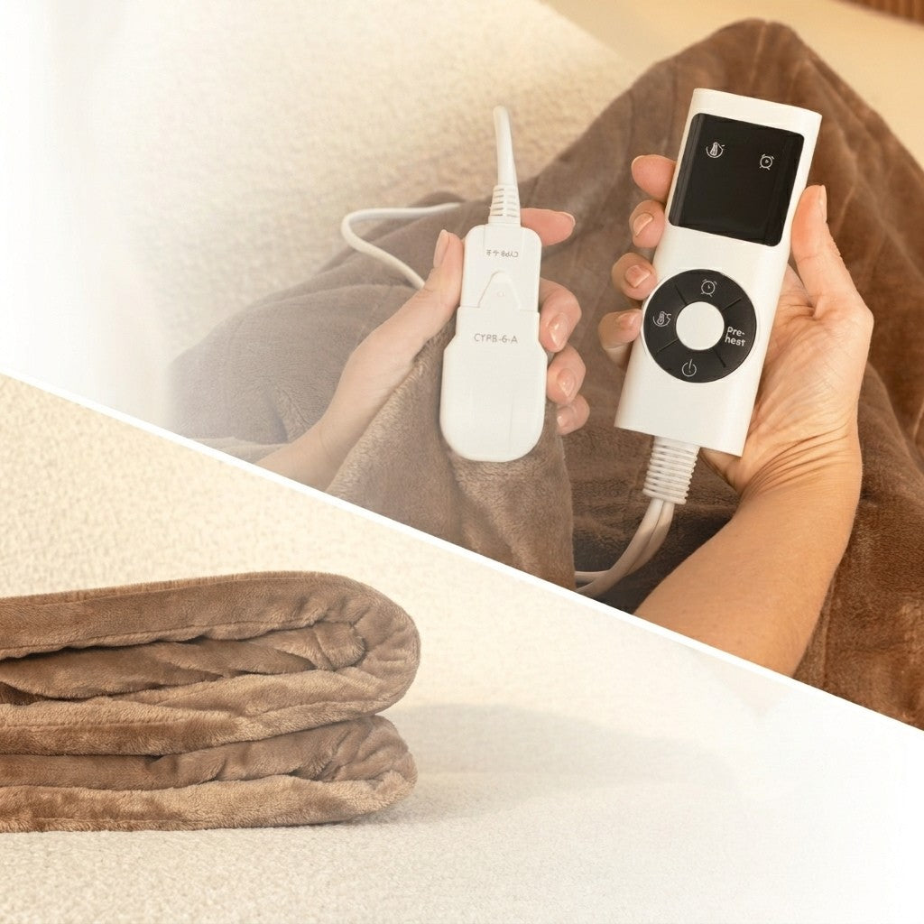 Couverture chauffante électrique pour lit avec 9 niveaux de chaleur réglables