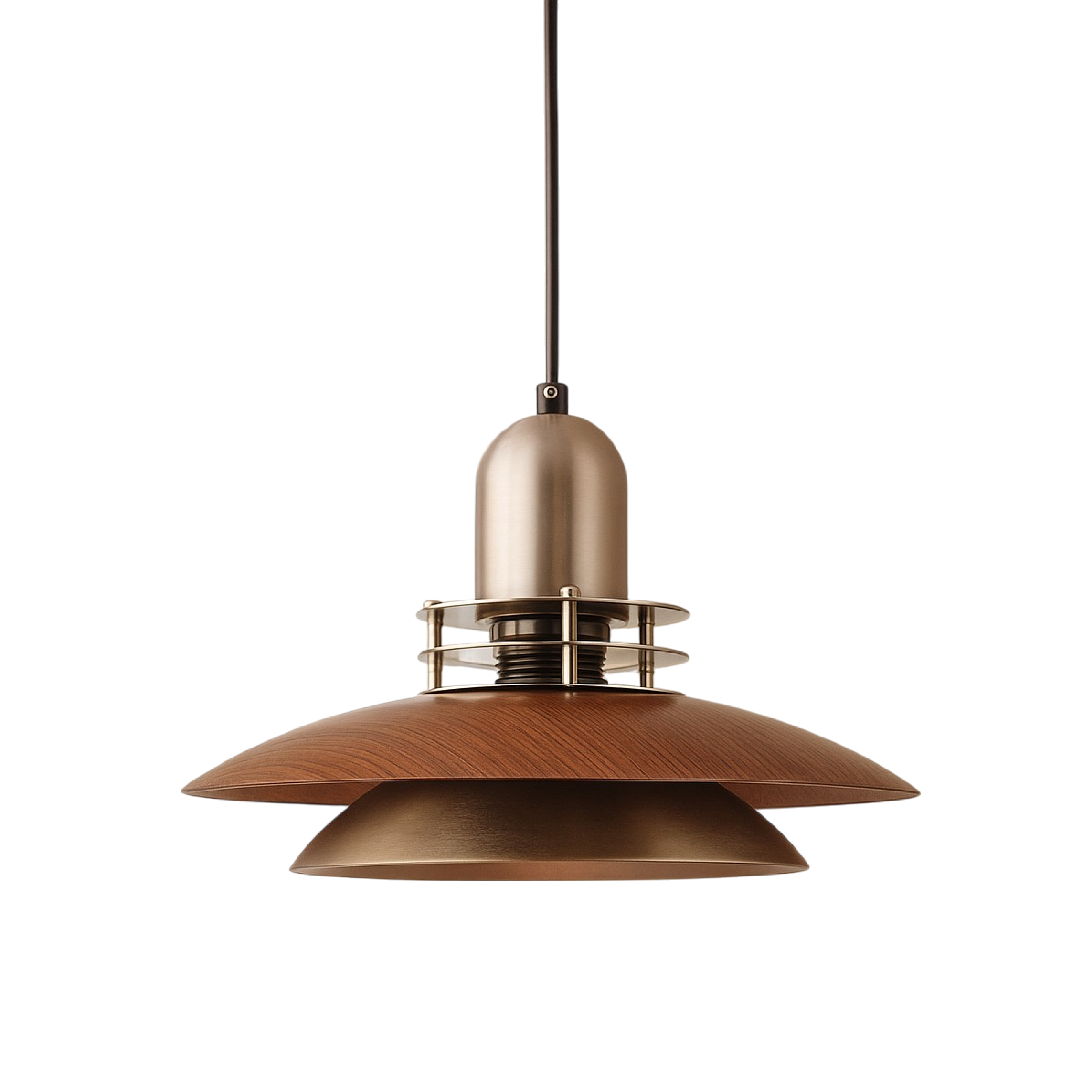 Classic Walnut Wood Layer Pendant Light