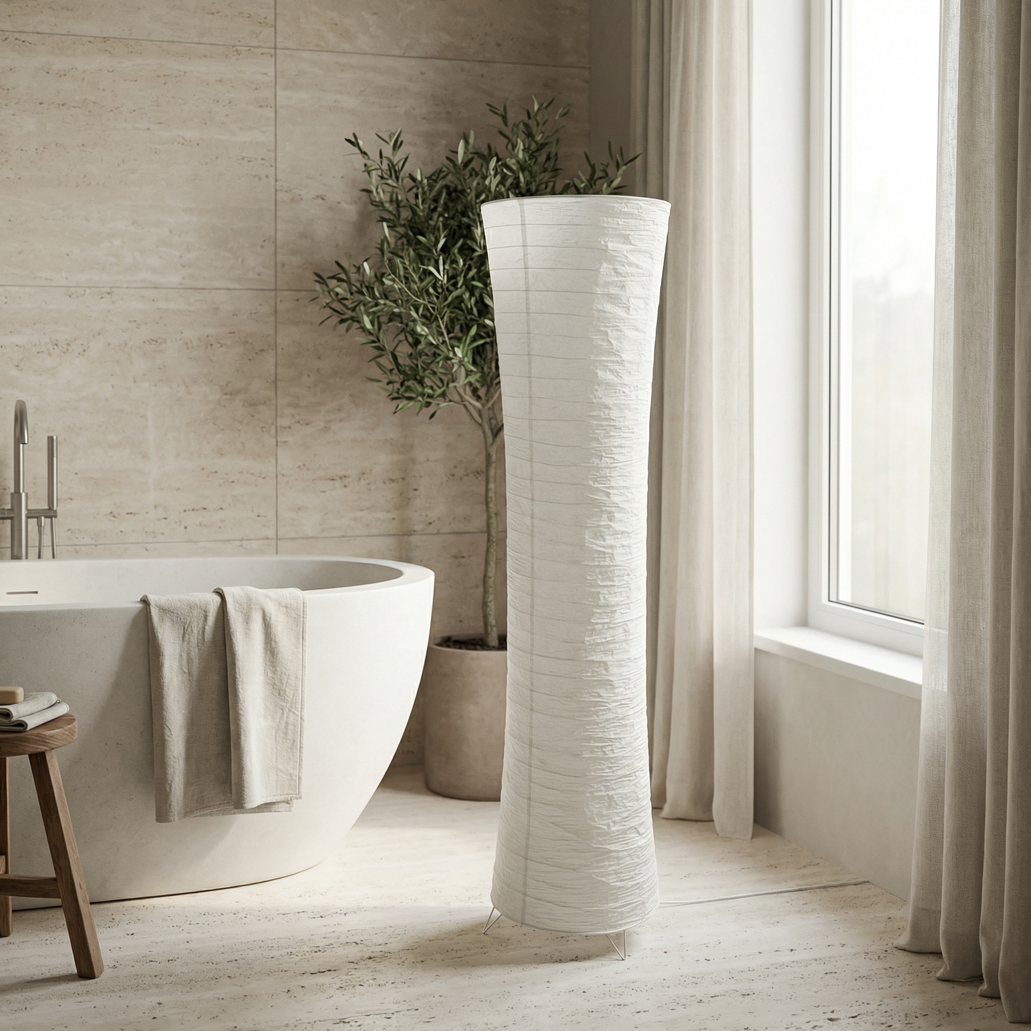 Lampadaire LED sculptural pour une ambiance chaleureuse dans le salon