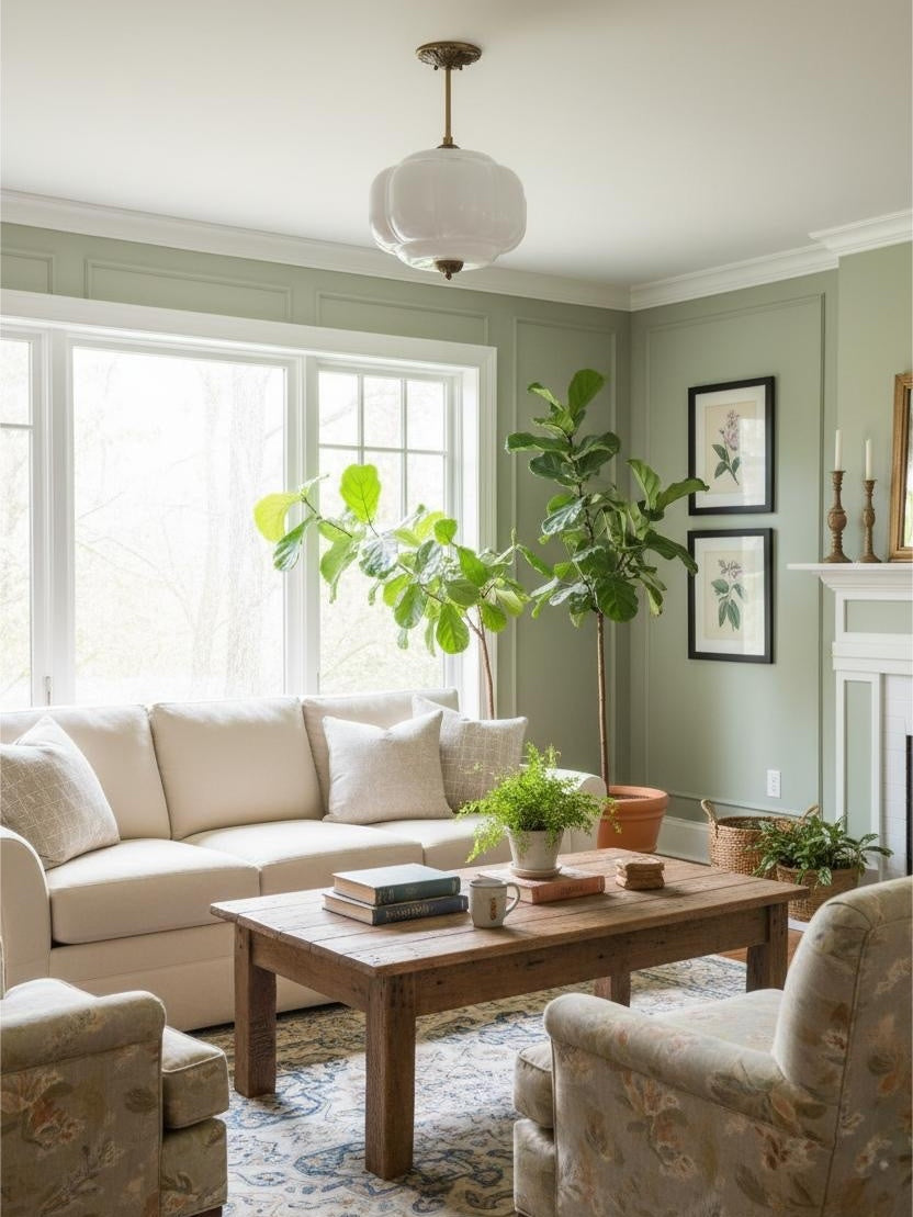 Vintage Milk Glass Semi-Flush Mount Pendant Light