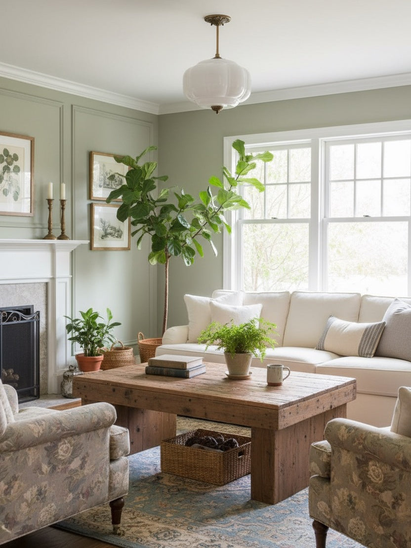 Vintage Milk Glass Semi-Flush Mount Pendant Light