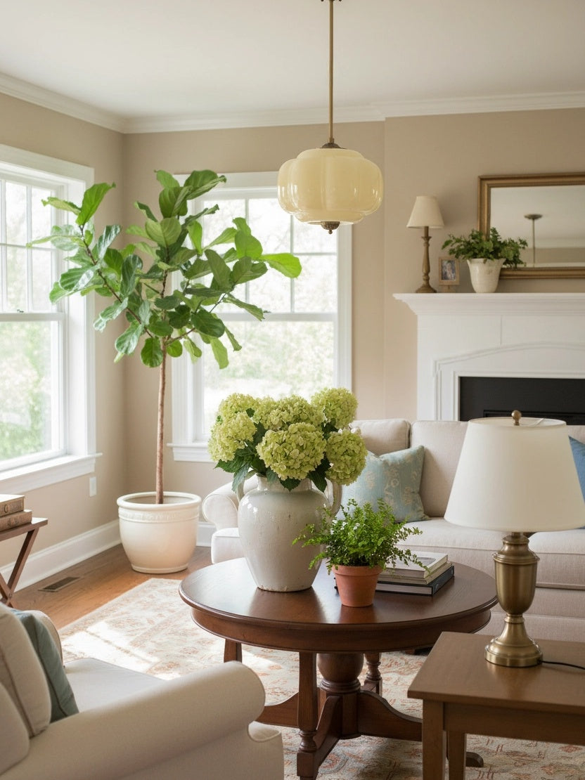 Vintage Milk Glass Semi-Flush Mount Pendant Light