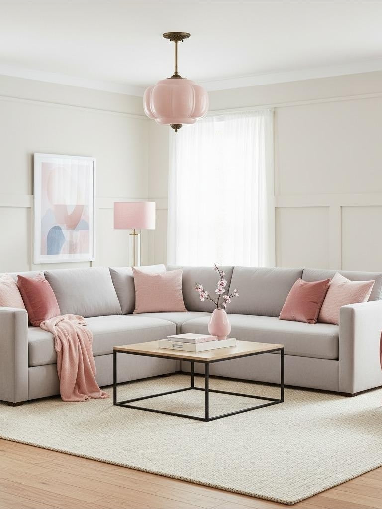 Vintage Milk Glass Semi-Flush Mount Pendant Light