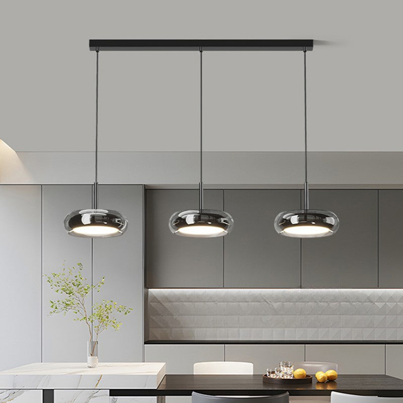 Sleek 3-Light Glass Kitchen Island Pendant