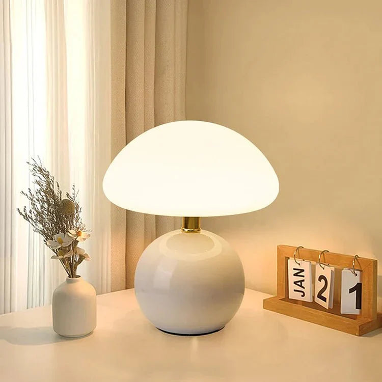 Modern Glass Mushroom Table Lamp