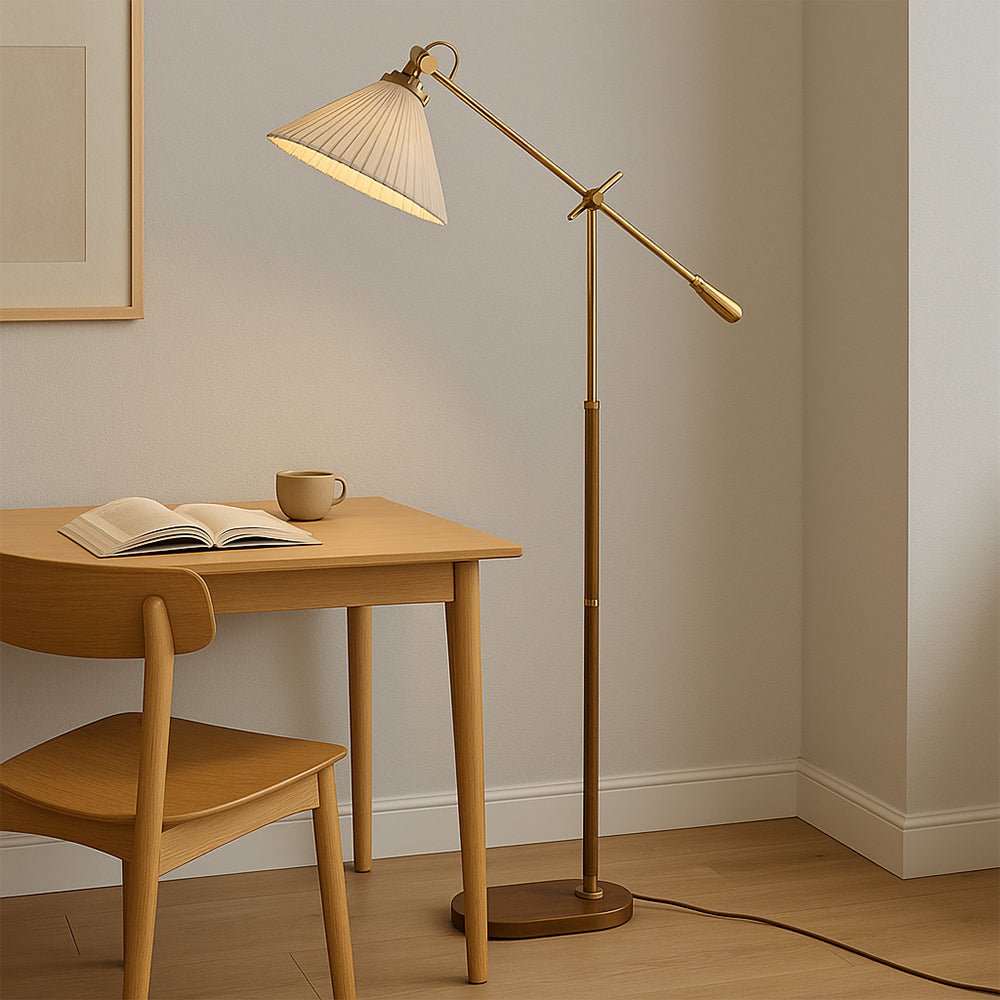 Contemporary Pleated Shade Floor Lamp