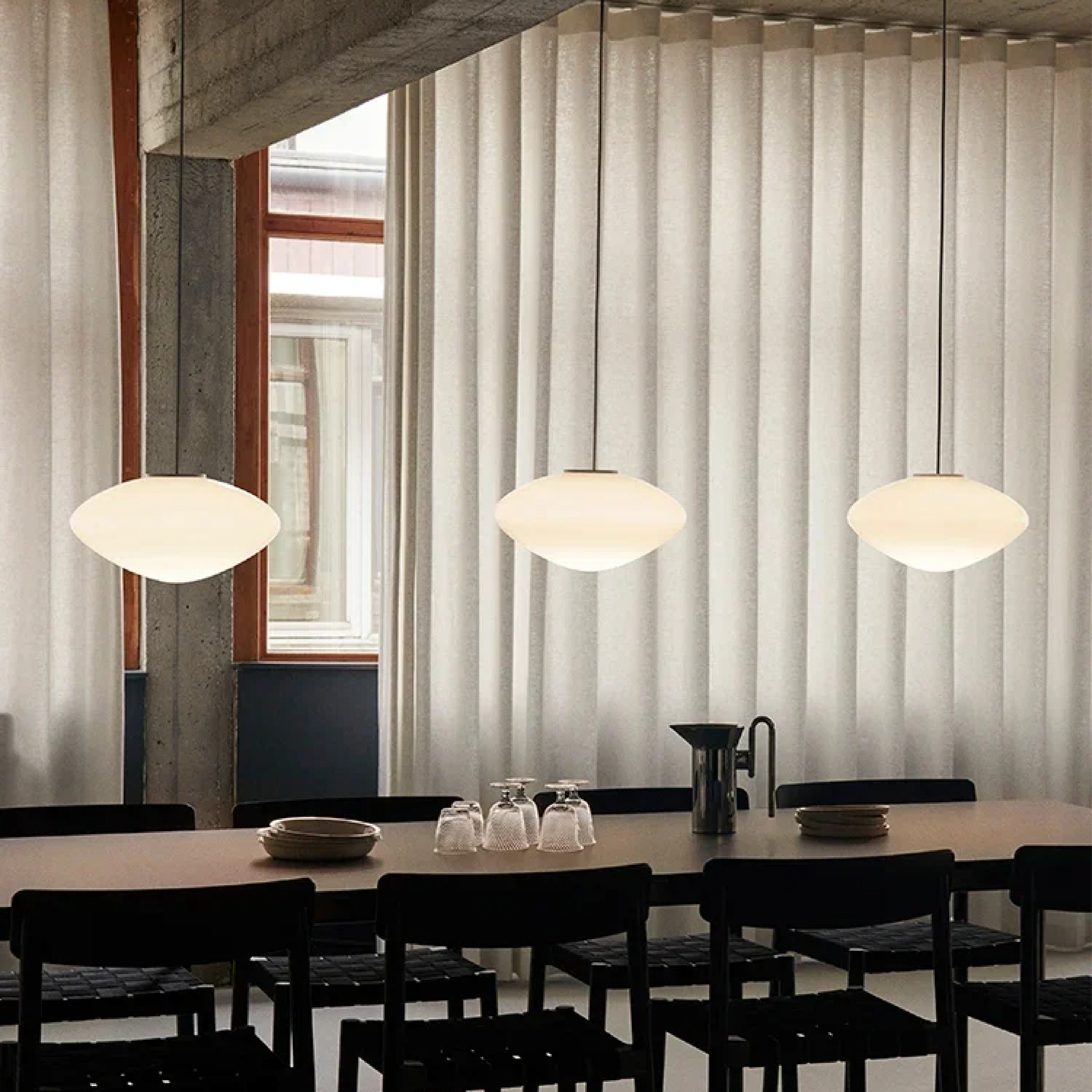Modern Danish Opal Pendant Light